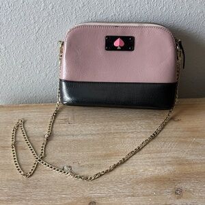 kate spade Two-Tone Pink and Black Leather Crossbody